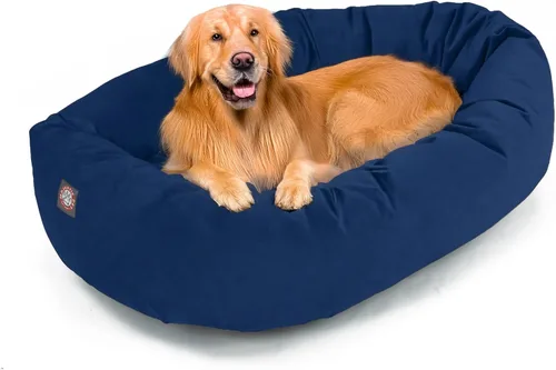 Miniatura 15 de Majestic Pet Cama para Perros Grandes Lavable de 40 Pulgadas, Mueble Ortopédico en Forma de Donut para Perros Grandes, Almohadilla y Alfombra de Gris