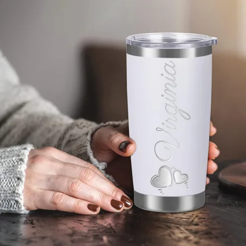 Miniatura 7 de Vasos personalizados con nombres, tapas y pajitas, tazas de viaje grabadas con láser personalizadas de 20 onzas, vasos aislados personalizados