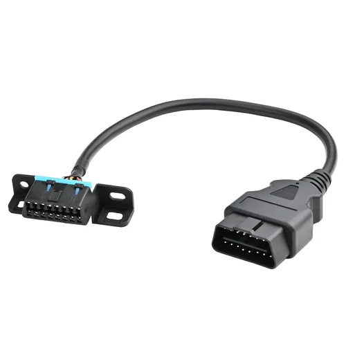 iKKEGOL Conjunto de Cable Completo de 16 Pines OBD2 Macho a Hembra con Soporte de Montaje Bajo el Tablero y Conector de Extensión de Arnés de