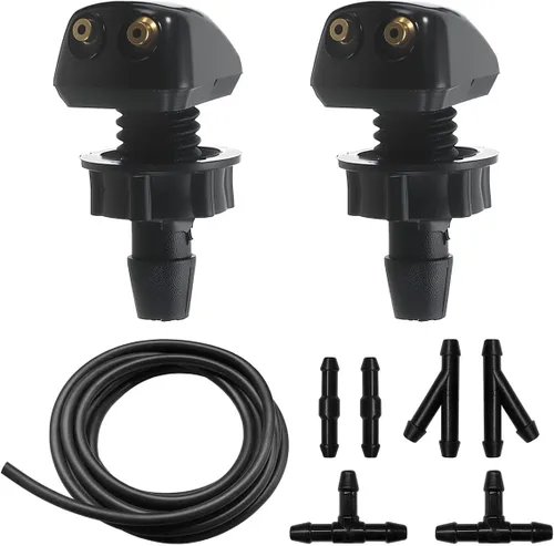 Miniatura 7 de Boquillas de limpiaparabrisas delanteras para coche, kit de repuesto de rociador de agua para ventanas de auto de doble orificio, limpiaparabrisas
