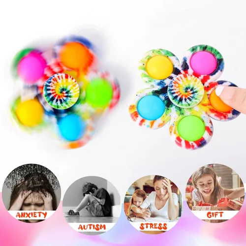 Miniatura 4 de Gigilli - Juguetes para ansiedad giratorios con burbujas simples, juguete sensorial de presionar burbujas para alivio del estrés, TDAH y ansiedad