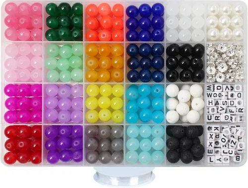 Miniatura 24 de 848 cuentas redondas de cristal agrietado – 0.236 pulgadas, 0.315 pulgadas, 0.394 pulgadas, 0.394 pulgadas, jade artificial para hacer joyas