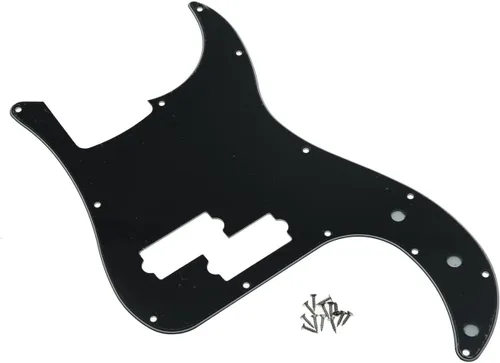 Miniatura 19 de KAISH: Golpeador de 13 agujeros estilo P Bass, placa de rasguño para bajo PB, rejilla negra/blanca para Fender Precision Bass de EE. UU./México