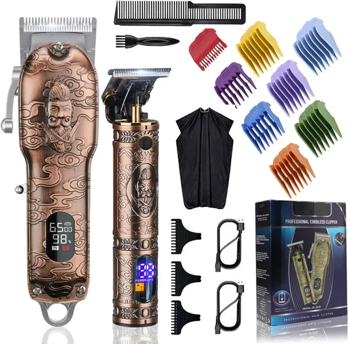 Miniatura 9 de Cortapelos profesionales para hombres, afeitadoras eléctricas, recortadoras de pelo de nariz y recortadora de detalles, juego de 5 piezas