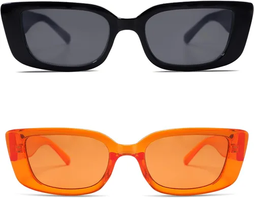 Miniatura 31 de Allarallvr Lentes de sol rectangulares para mujer, estilo retro de los años 90, Y2K, clásicos, vintage, cuadrados, AR82037