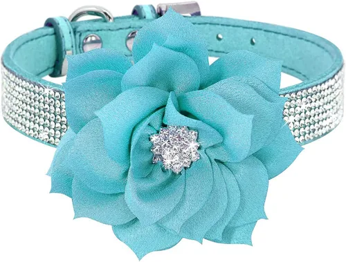 Miniatura 14 de Collares Pequeños para Perros Femeninos, Lindo Cristal de Rinstone con Pajarita de Diamante de Brillo para Cachorros para XXS XS Perros Pequeños