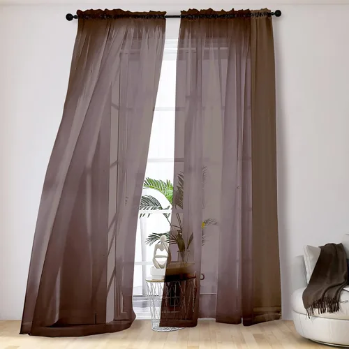 Miniatura 88 de OVZME - Cortinas traslúcidas blancas de 45 pulgadas de largo, 2 paneles, cortinas de gasa con bolsillo para barra para ventanas pequeñas, cada una