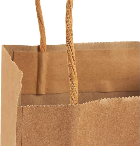 Miniatura 5 de Juvale Mini bolsas de regalo con asas, bolsas de papel marrón para recuerdos de fiesta con asas, diseño largo y estrecho para ferias de bricolaje