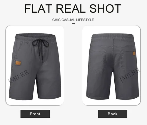 Miniatura 5 de JMIERR - Pantalones cortos informales para hombre, pantalones cortos de golf, pantalones chinos con cordón, de tela de sarga elástica, para verano