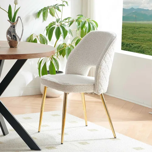 Miniatura 5 de Homedot Juego de 2 sillas de comedor, sillas de cocina modernas para el hogar, silla tapizada para sala de estar, silla lateral única con respaldo
