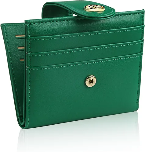 Miniatura 16 de FUNTOR - Carteras pequeñas para mujer, soporte delgado y plegable para tarjetas de crédito con bolsillo para monedas con cremallera, A: Negro