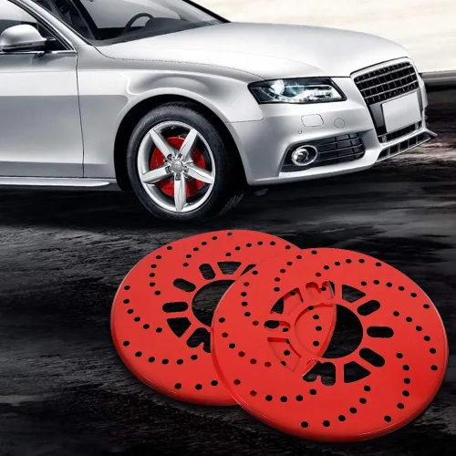 Miniatura 8 de Cubierta de rotor de disco, cubierta de freno de disco, 2 piezas universales para rueda de automóvil de aluminio de tambor de disco de rotor
