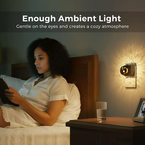 Miniatura 7 de L LOHAS LED - Luz nocturna de concha, luces nocturnas enchufables en la pared, luces nocturnas regulables enchufables con sensor de luz, 0-100LM