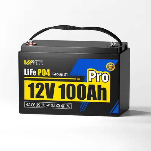 Miniatura 9 de WattCycle Batería de Ciclo Profundo LiFePO4 de 12V 100Ah - Grupo BCI 24, 15000 Ciclos, BMS 100A, Protección -4℉ para RV Boondocking, Carrito