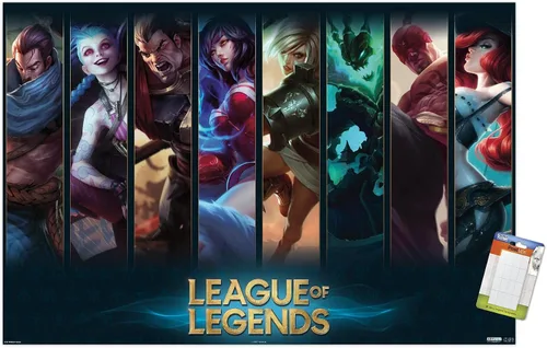 Miniatura 9 de League of Legends - Póster de pared de campeones, 22.4 pulgadas de largo x 14.7 pulgadas de ancho, versión enmarcada de madera de granero