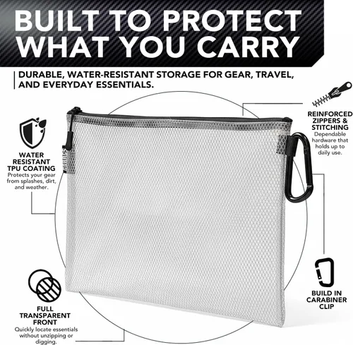 Miniatura 2 de GOBAGS Air Production Bolsa Mediana Transparente con Cremallera (Paquete de 4) – Organizador de Cables y Bolsa de Equipo de Viaje para Electrónicos