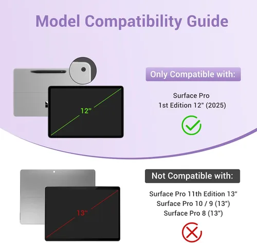 Miniatura 2 de CoBak Funda para Microsoft Surface Pro de 12" (2025), Premium Business Cover con soporte multiángulo, soporte para lápiz capacitivo integrado