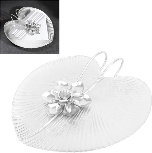 Miniatura 5 de Qiilu Weighted Arm Napkin Holder for Table Iron Leaf Shaped Modern Decorative Flat Napkin Dispenser with Nordic Style for Kitchen Restaurant Wedding