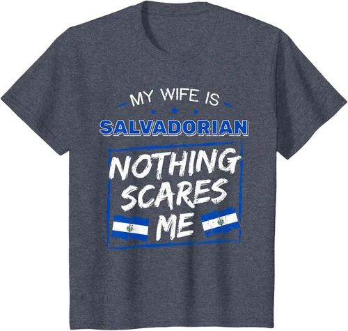 Miniatura 72 de Camiseta con la bandera de raíces salvadoreñas de El Salvador My Wife Is Salvadoran Roots, Negro