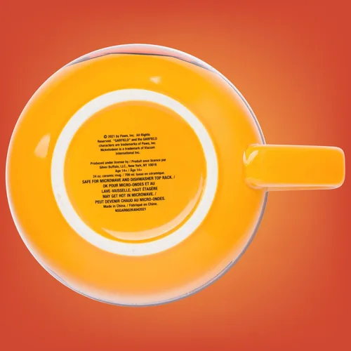 Miniatura 8 de Silver Buffalo Garfield Nunca confíes en un gato sonriente con Odie, Arlene, Nermal y Pooky - Taza de sopa de cerámica con tapa de plástico