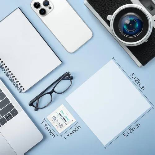 Miniatura 5 de 200 unidades de toallitas para lentes de gafas, toallitas limpiadoras de lentes de gafas prehumedecidas envueltas individualmente libres de rayones