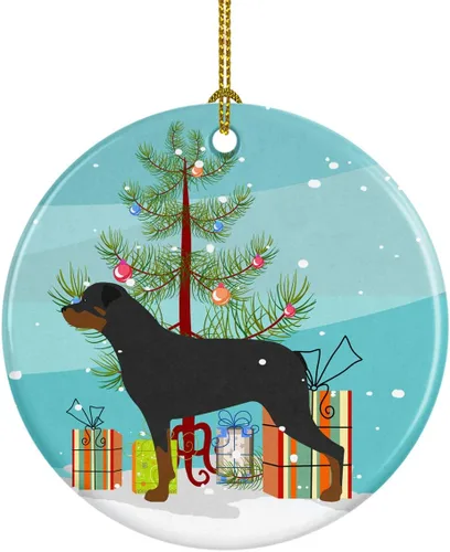Miniatura 91 de Caroline's Treasures Bulldog inglés «Merry Christmas» adorno de cerámica para árbol de Navidad, decoración colgante para el hogar, Navidad, fiestas