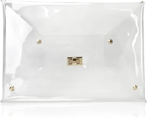 Miniatura 7 de HOXIS Bolso cruzado de PVC transparente de gran tamaño con cadena dorada para mujer