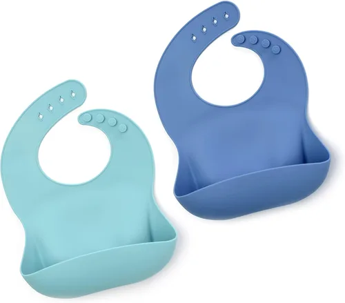 PrimaStella Baberos de silicona para bebés – Babero suave ajustable impermeable para bebés y niños pequeños | Sin BPA