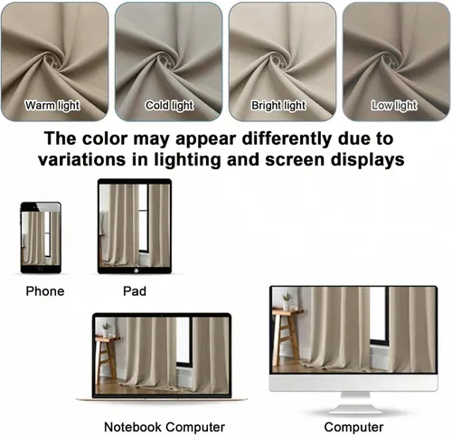 Miniatura 4 de Gwine Cortinas opacas para dormitorio, 54 pulgadas de largo, paneles de cortina de ventana con aislamiento térmico y reducción de ruido, cortinas
