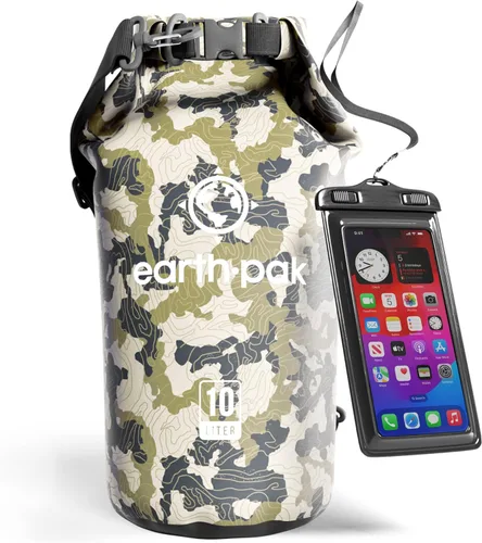 Miniatura 25 de Earth Pak Bolsa Seca Impermeable - Mochila Impermeable de Cierre Enrollable Superior Mantiene el Equipo Seco para Kayak con Funda Impermeable