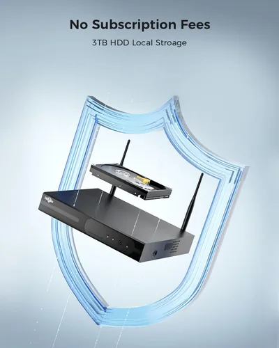 Miniatura 3 de Hiseeu Sistema de cámara de seguridad inalámbrica, 16CH NVR 5MP cámaras WiFi para exteriores, kit de 8 cámaras, sistema de seguridad para el hogar