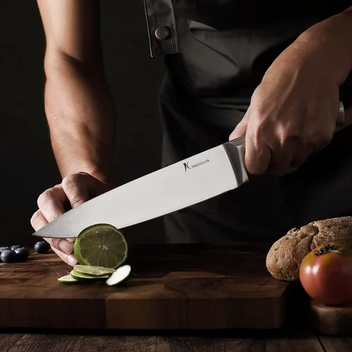 Miniatura 5 de Kangdelun Juego de cuchillos de cocina ultra afilados de 15 piezas con bloque de madera
