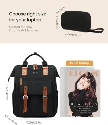 Miniatura 6 de LOVEVOOK - Mochila para laptop, para viaje de trabajo, bolso de enfermera, profesor, médico, viajero, para computadora de negocios, mochila 1