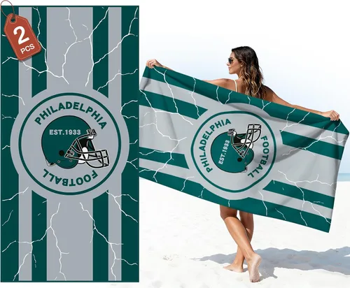Miniatura 26 de Football Fan Thin Lightweight Microfiber Beach Towel Las Vegas City Themed Large Absorbent Oversized Towels Men Women Stuff Raiders Team Dad Husband