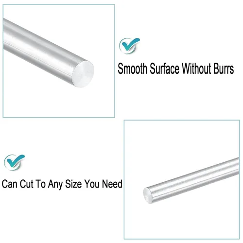 Miniatura 5 de 5 piezas 1/2 "aluminio 6061 redondo varilla 12" largo sólido T6511 torno extruido stock