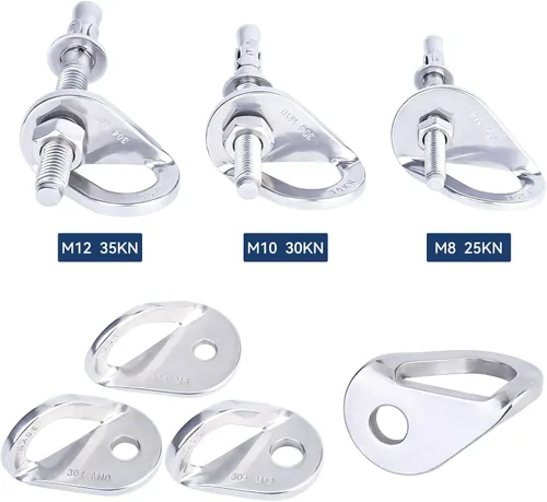 Miniatura 9 de Pernos de escalada de 25 kN anclajes de acero inoxidable para escalada perno de anclaje Perno de expansión resistente, Piton Tiedown para escalada