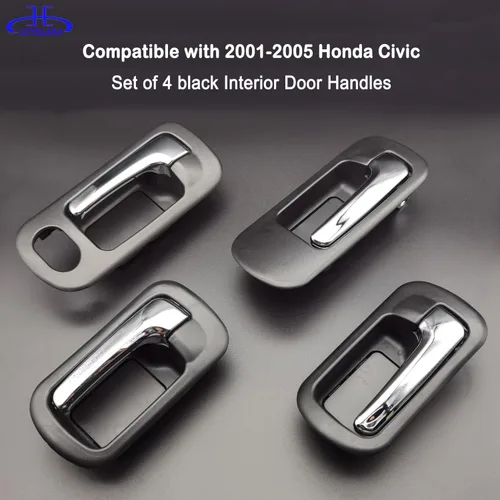 Miniatura 2 de 4 piezas de manijas interiores para puertas para Honda Civic 2001 2002 2003 2004 2005, para puerta delantera, puerta trasera, lado izquierdo