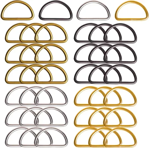 Miniatura 12 de 20 piezas de anillos en D de 1" (25mm) soldados de metal fuerte bronce semi-circular para collares de mascotas, hardware, bolsas, anillo de hebilla