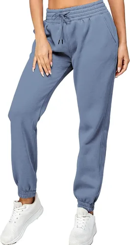 Miniatura 56 de IUUI Pantalones deportivos de cintura alta para mujer, con bolsillos, de algodón, holgados, atléticos