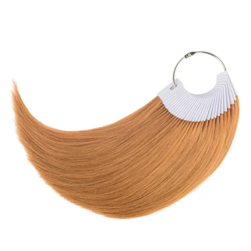 Miniatura 9 de Anillos de color de cabello 100% cabello humano Prueba de muestra de color muestras de color 9 pulgadas Color de cabello rubio claro #613 Rubio Claro