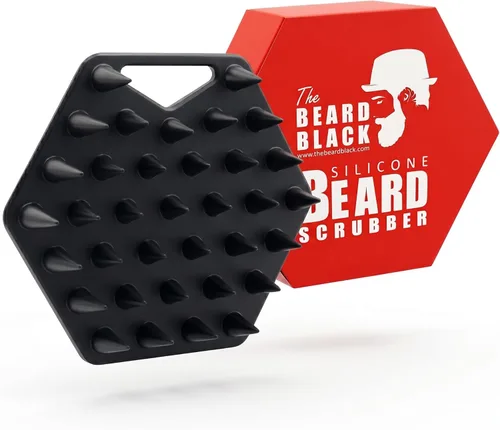 Miniatura 9 de The BEARD BLACK Limpiador de barba de silicona – Cepillo de limpieza profunda para barba para hombres – Exfoliante facial manual para eliminación