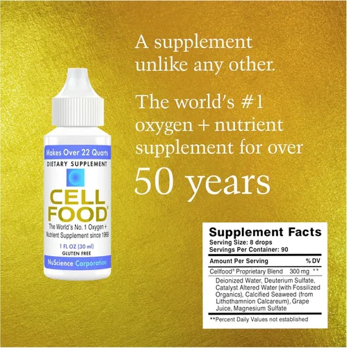 Miniatura 2 de Cellfood Aumento de Oxígeno - 1 fl oz, Paquete de 5 - Suplemento de oxígeno líquido para drenaje linfático, enfermedad de altitud, jet lag, fatiga