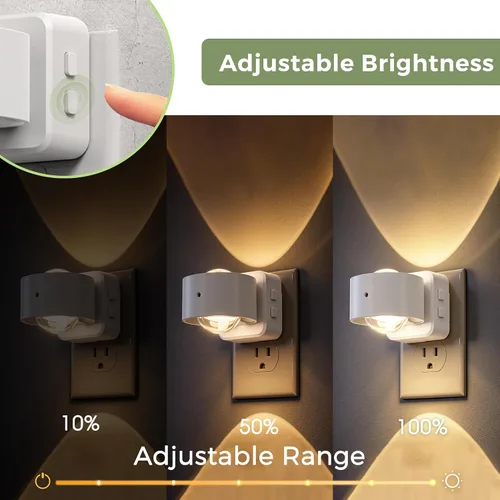 Miniatura 4 de L LOHAS LED Proyector de luz nocturna, luces nocturnas enchufables a la pared, 2000 K/3000 K/5000 K, luz nocturna de temperatura de color ajustable