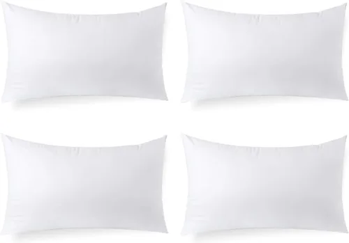 Calibrate Timing - Paquete de 4 rellenos de almohada lumbar hipoalergénicos de 12 × 20 pulgadas – Rellenos de almohada de poliéster suave para