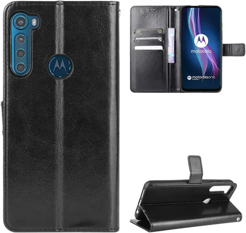 Funda para Motorola Moto One Fusion+ Funda de piel con tapa para Motorola Moto One Fusion+ XT2083-1 XT2067-1 XT2067-1 XT2067-2 XT2067-3 Funda Negra