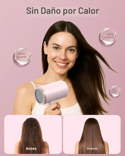 Miniatura 6 de ANNLARY Secador de pelo con peine Secador de pelo de 1800 W con difusor para cabello rizado Secador de pelo iónico de plasma para control