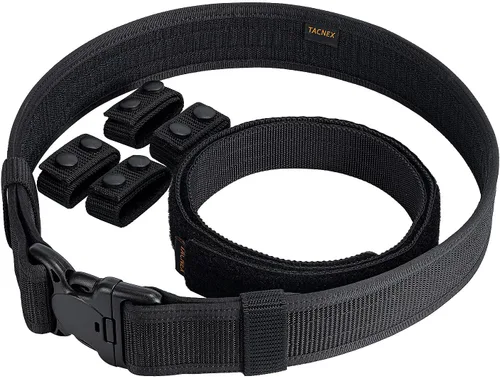 Miniatura 3 de TACNEX Cinturón de servicio con forro de gancho 4 soportes 2" de nylon de seguridad para oficial de policía y aplicación de la ley, cinturón