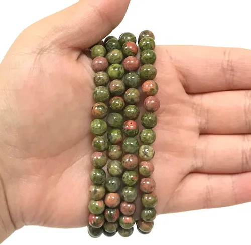 Miniatura 34 de Gem Avenue Handmade Round Bead Stretch Bracelet Unisex Natural Stone Beaded Jewelry for Men & Women, Elastic Wristband for Daily Wear