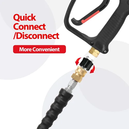 Miniatura 6 de Yamatic Adaptador para lavadora a presión, hembra M22 a enchufe de conexión rápida de 3/8 pulgadas, acoplador de arandela eléctrica, conector rápido