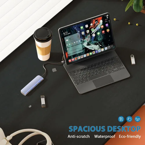 Miniatura 5 de Escritorio de computadora de 32 pulgadas para espacios pequeños, escritorio de oficina en casa, estilo moderno y simple, escritorio de trabajo Negro